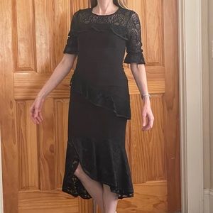 Black with lace accents cocktail dress